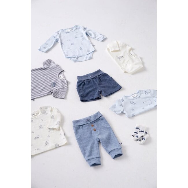 Feetje - Romper AOP Rib Blauw - Farm Life