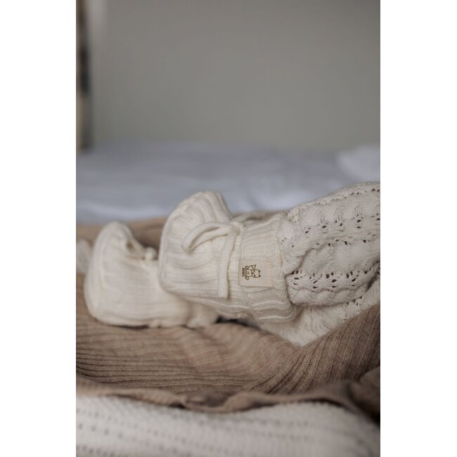 Moalie - Merinowol/Cashmere Slofjes -  Cream