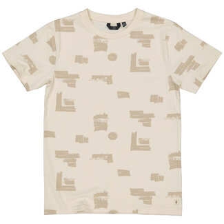 Levv Levv - Shirt Ralph - AOP Taupe Sketch
