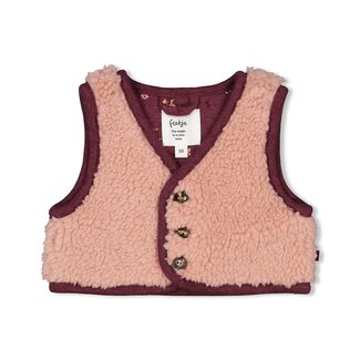 Feetje Feetje - Bouclé Gilet Roze - Blooming Meadow