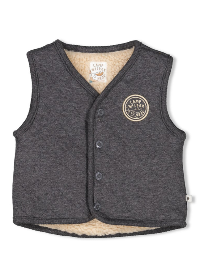 Feetje - Omkeerbaar Gilet Antraciet Melange - Camp Wilderness