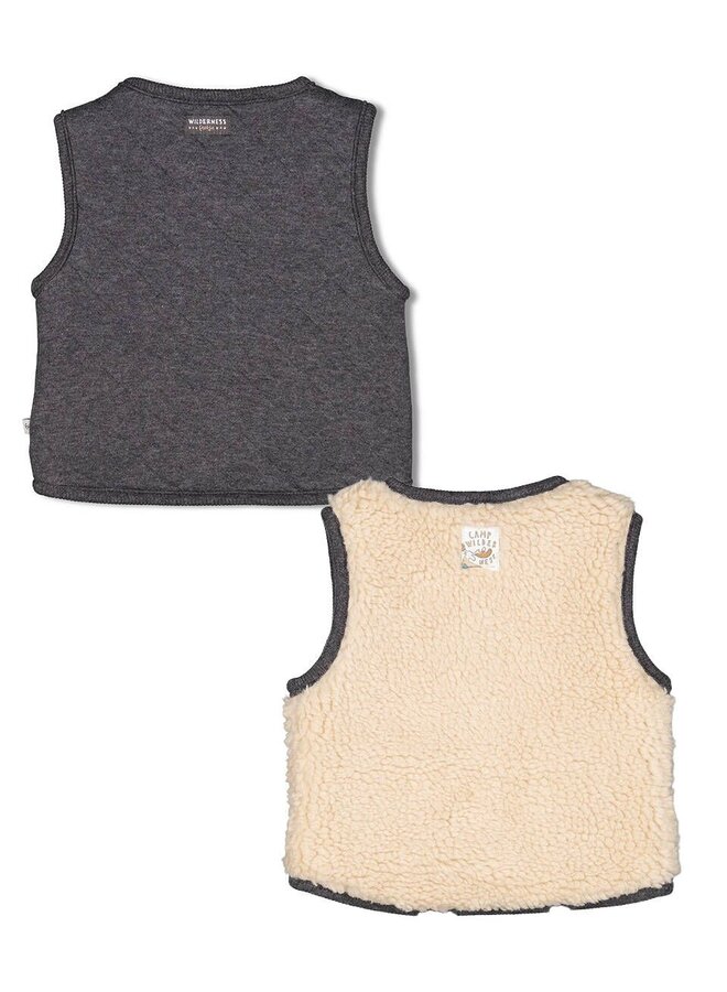 Feetje - Omkeerbaar Gilet Antraciet Melange - Camp Wilderness