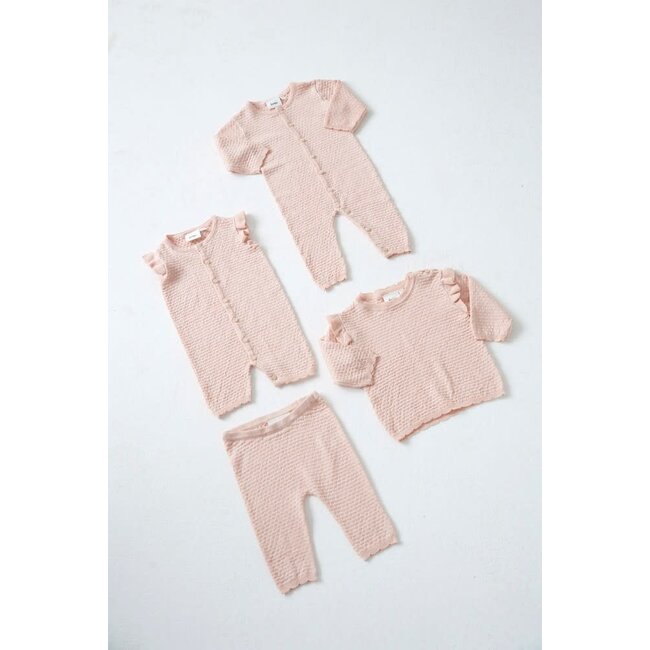 Feetje - Broek Gebreid Pointelle Roze - Essential Knits
