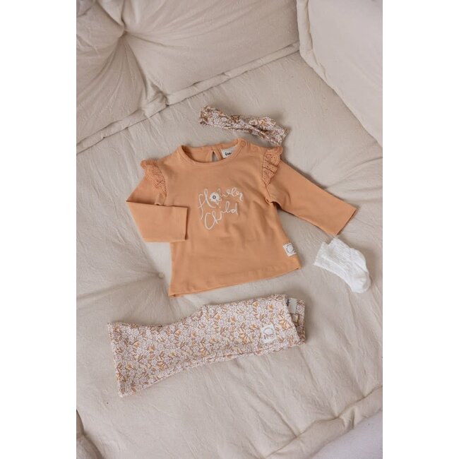 Feetje - Longsleeve Abrikoos - Flower Field