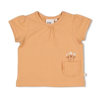 Feetje Feetje - T-shirt Abrikoos - Flower Field