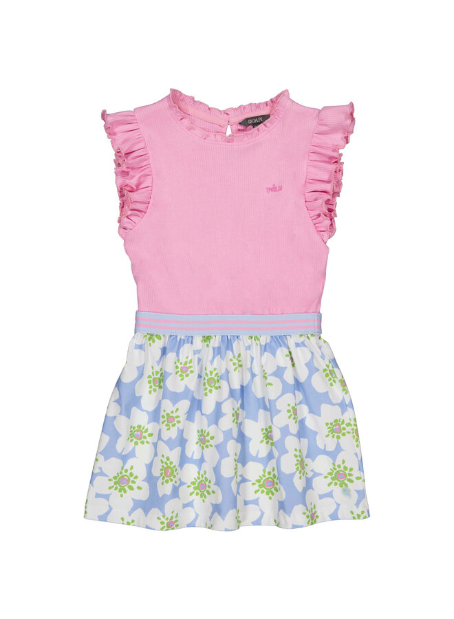 Quapi - Jurk Fabienne - AOP Blue Flower
