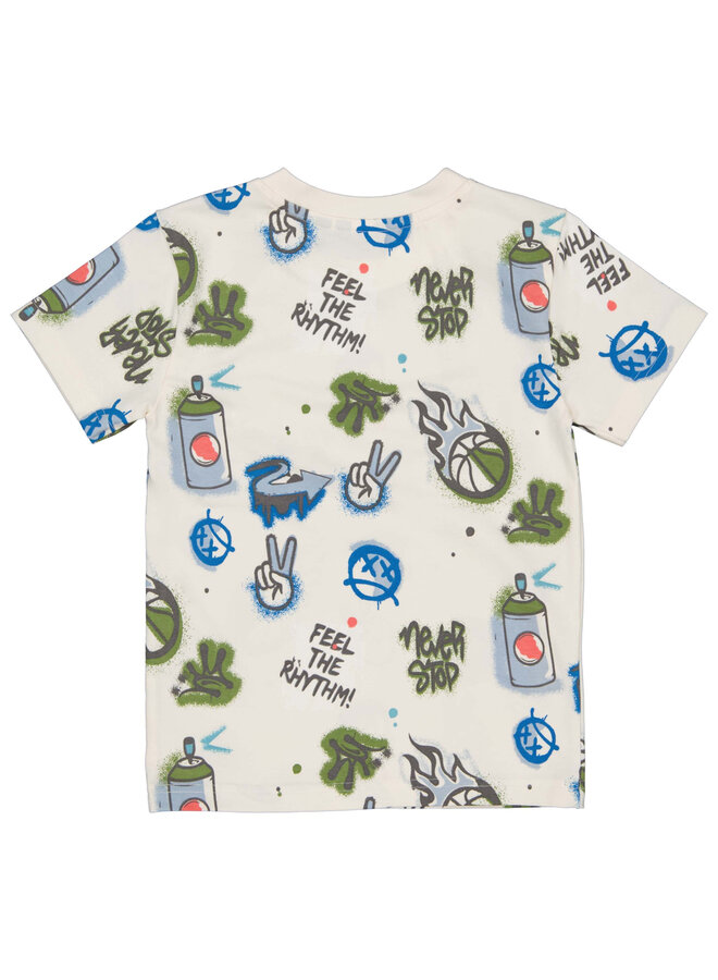 Quapi - Shirt Fallon - AOP White Graphic