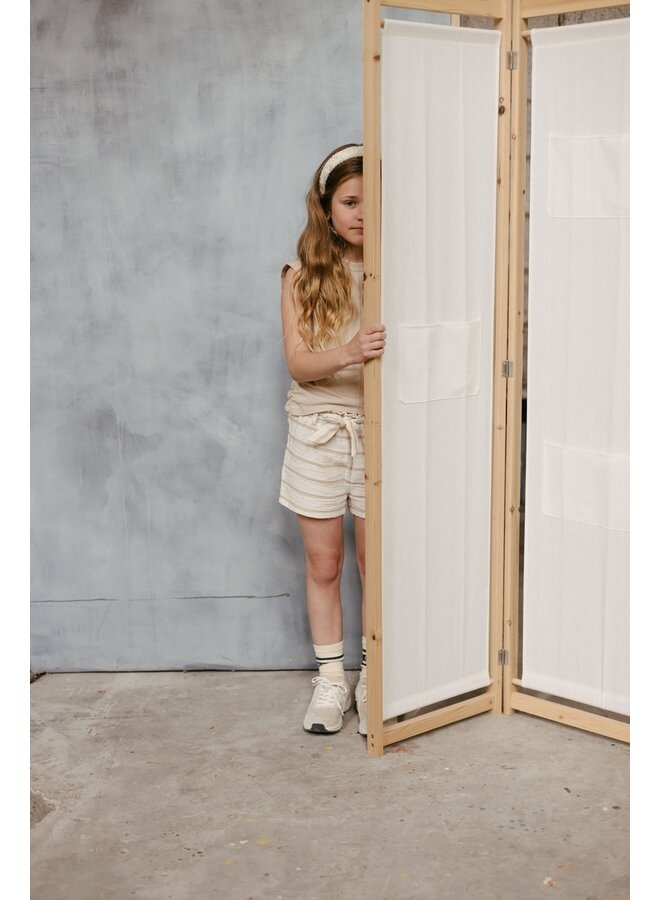Levv - Broek Rowena - AOP Taupe Stripe