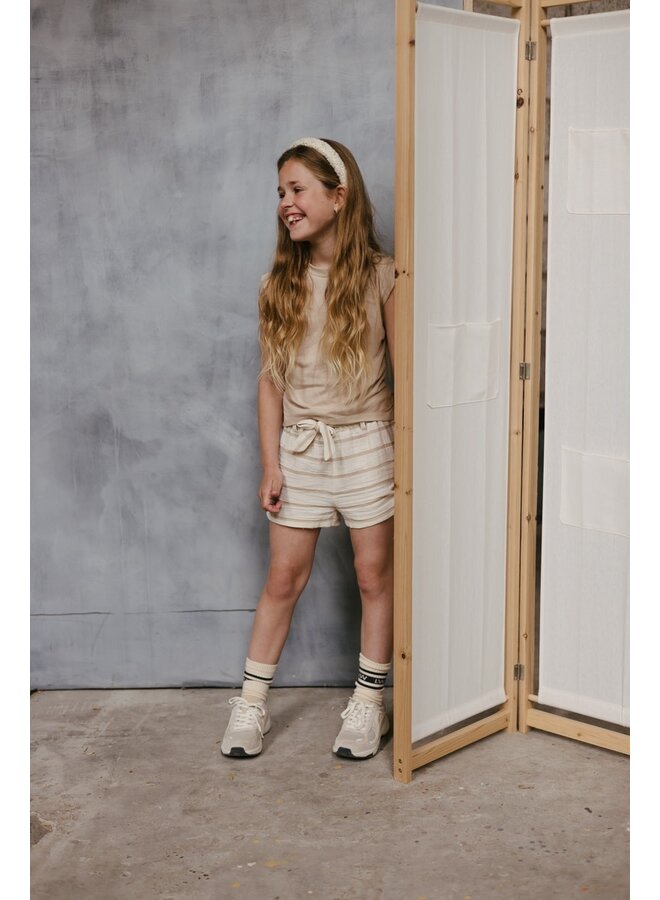 Levv - Broek Rowena - AOP Taupe Stripe
