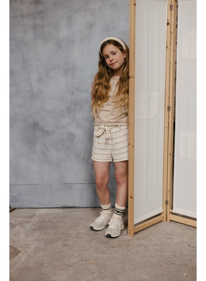 Levv - Broek Rowena - AOP Taupe Stripe