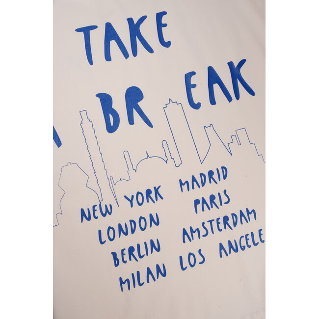 NoBell' - Shirt Take a Break Print At Back Kasis - Pearled Ivory