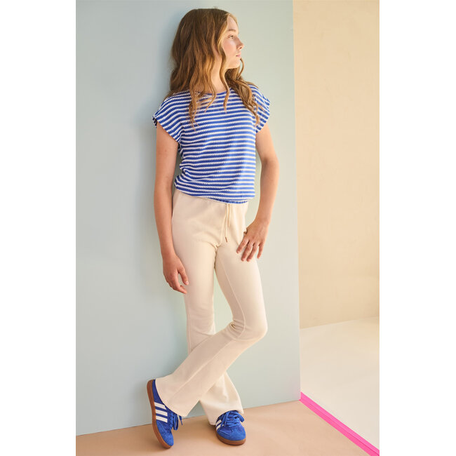 NoBell' - AOP Rib Jersey Pants Sady -  Pearled Ivory