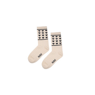 Nobell' NoBell' - Sporty Sock Multi Hearts Rover - Pearled Ivory