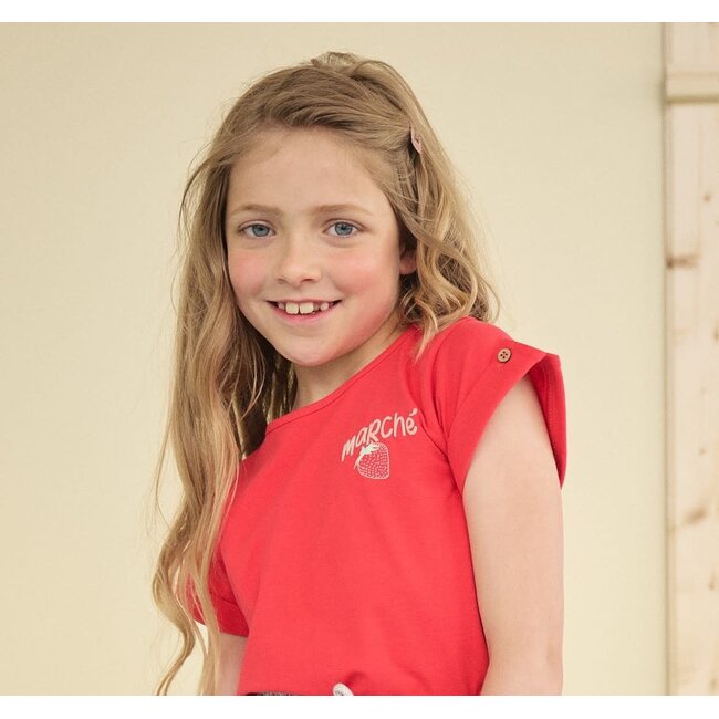 NoNo - Shirt Fold Up Fancy Capsleeve Kiki - Loving red