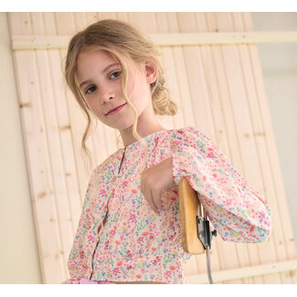 NoNo NoNo - Cropped AOP Flower Blouse Timba - Lemon soda