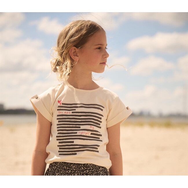 NoNo - Shirt Fold Up Fancy Capsleeve Kiki - Pearled Ivory