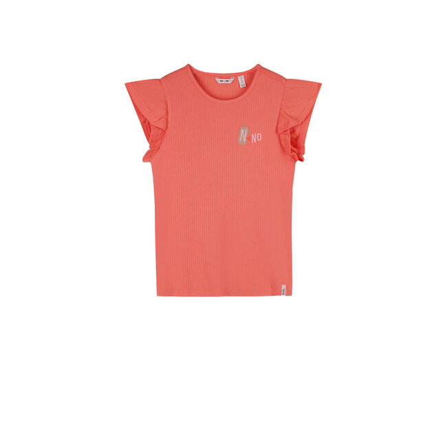 NoNo - Rib Jersey Top Kesta - Orange Coral
