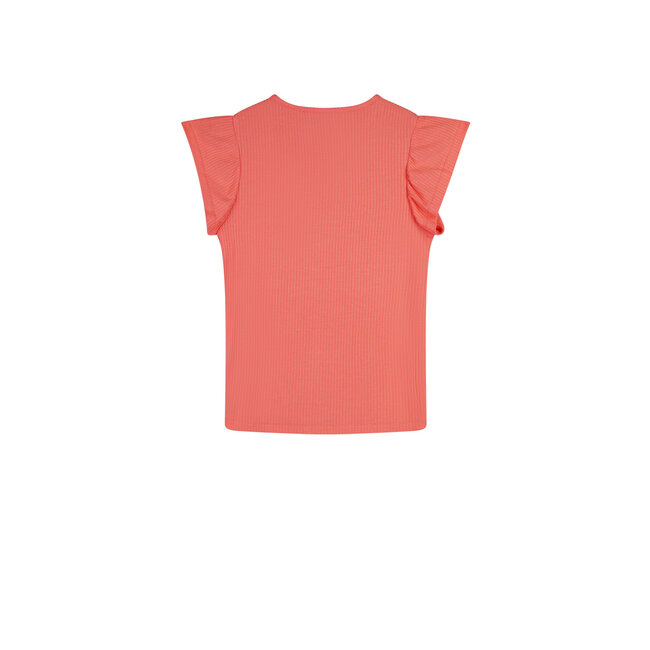 NoNo - Rib Jersey Top Kesta - Orange Coral