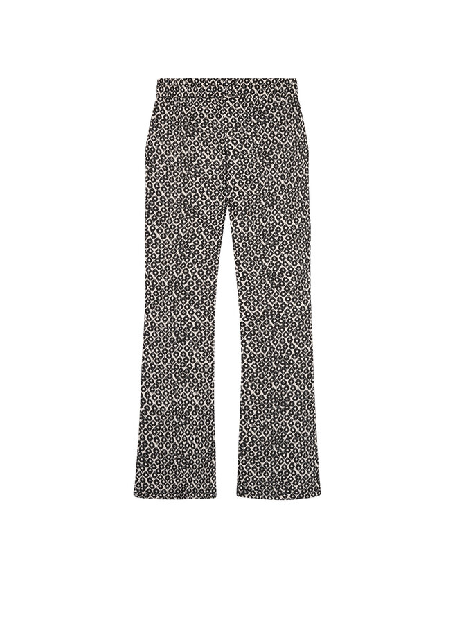 NoNo - AOP Flared Pants Sady - Pearled Ivory