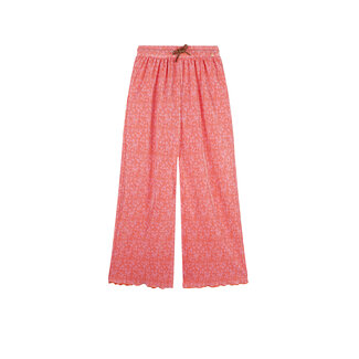 NoNo NoNo - Daisy AOP Plissee Palazzo Pants Sun - Orange Coral