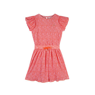 NoNo NoNo - AOP Daisy Plissee Dress Miron - Orange Coral