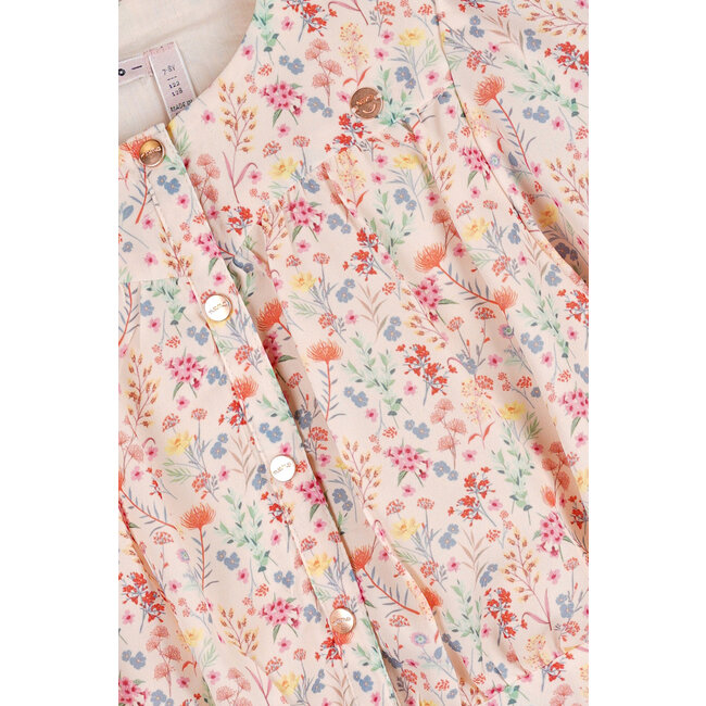 NoNo - Cropped AOP Flower Blouse Timba - Lemon soda