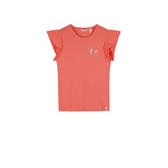 NoNo - Rib Jersey Top Kesta - Orange Coral