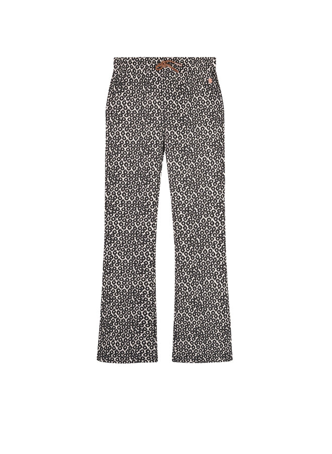 NoNo - AOP Flared Pants Sady - Pearled Ivory