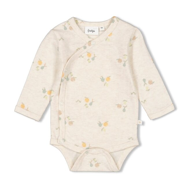 Feetje - Wikkelromper AOP Offwhite Melange - Picnic Party