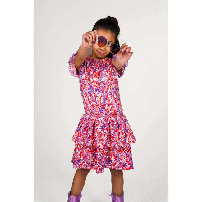 B.Nosy - Printed Dress Delphi - Cherry AO