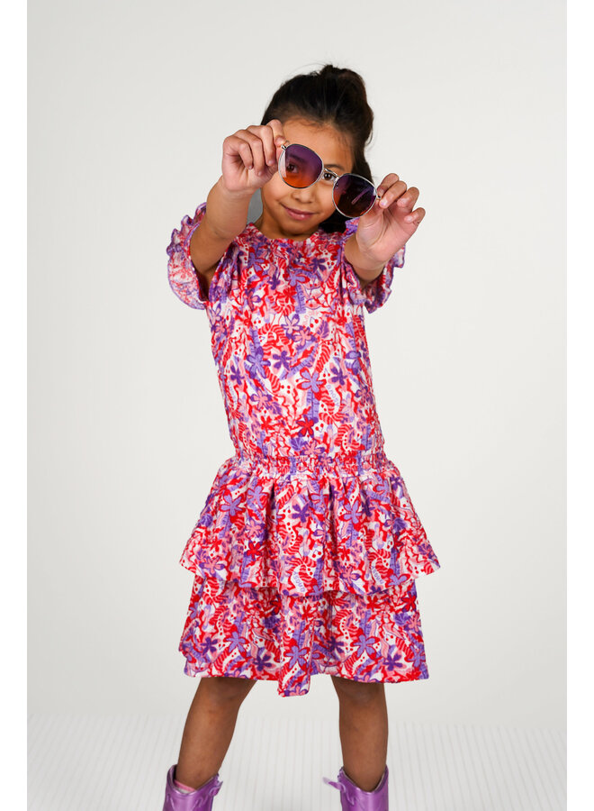 B.Nosy - Printed Dress Delphi - Cherry AO