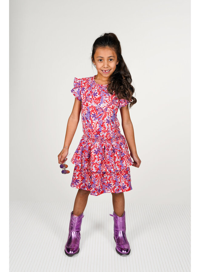 B.Nosy - Printed Dress Delphi - Cherry AO
