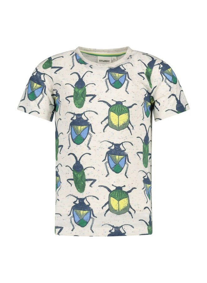 Sturdy - T-shirt AOP Offwhite Melange - Explore More