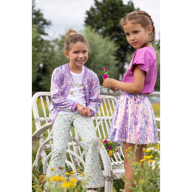 Jubel - Flared Broek AOP Groen - Picknick Perfect