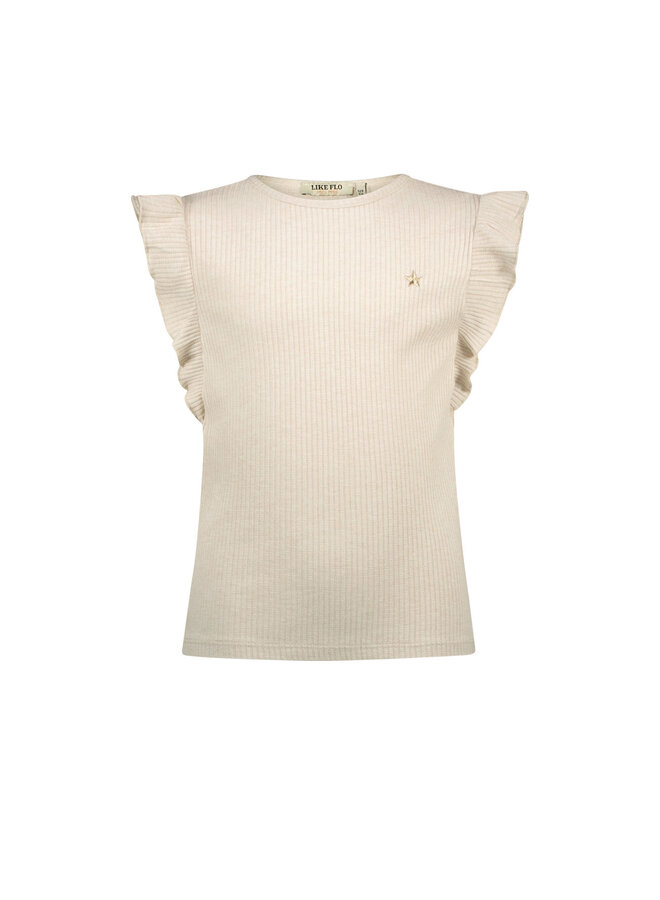 Like Flo - Rib Shirt With Ruffle - Kit