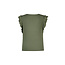Like Flo - Rib Shirt With Ruffle - Army