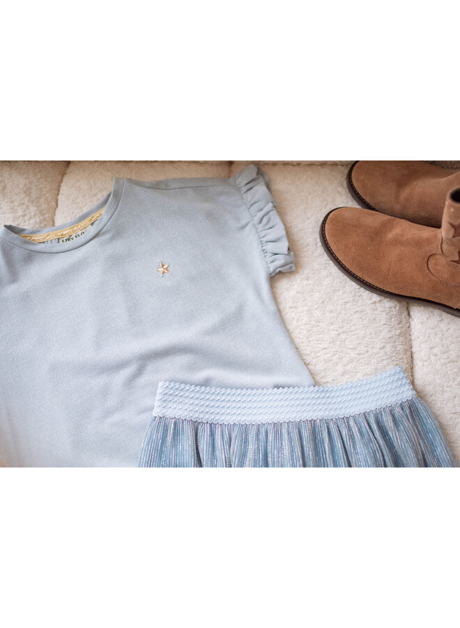 Like Flo - Jersey Glitter Tee Emma - Ice Blue