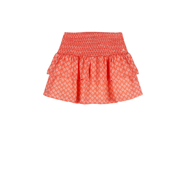 NoBell' - Smocked Ruffled Skirt Nika - Orange Coral