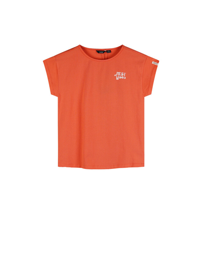NoBell' - Shirt Big Print At Back Kase - Orange Coral