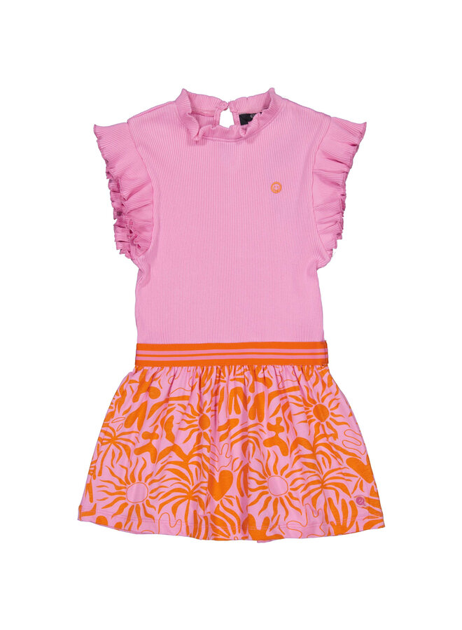 Quapi - Jurk Zafira - AOP Pink Blush Flower