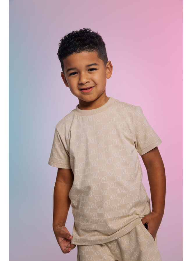 Quapi - Shirt Zairo - AOP Sand Text