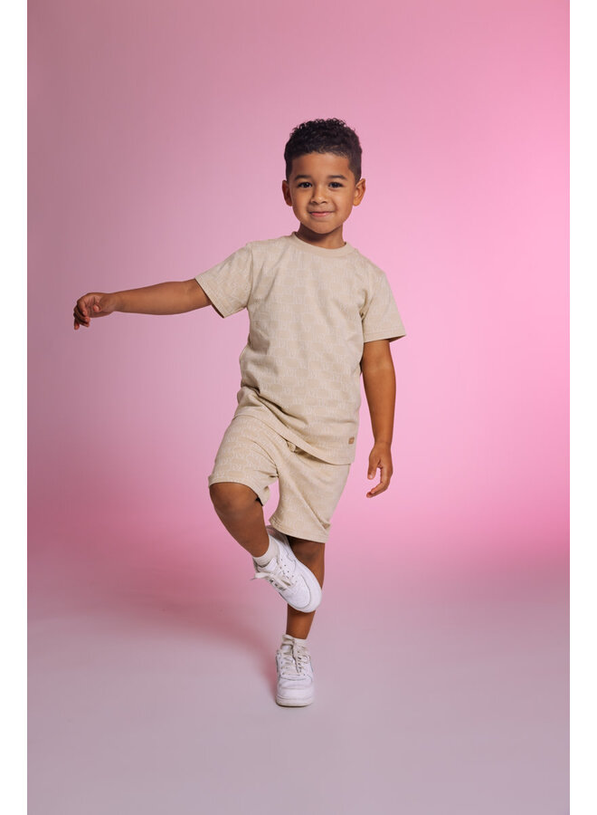 Quapi - Shirt Zairo - AOP Sand Text
