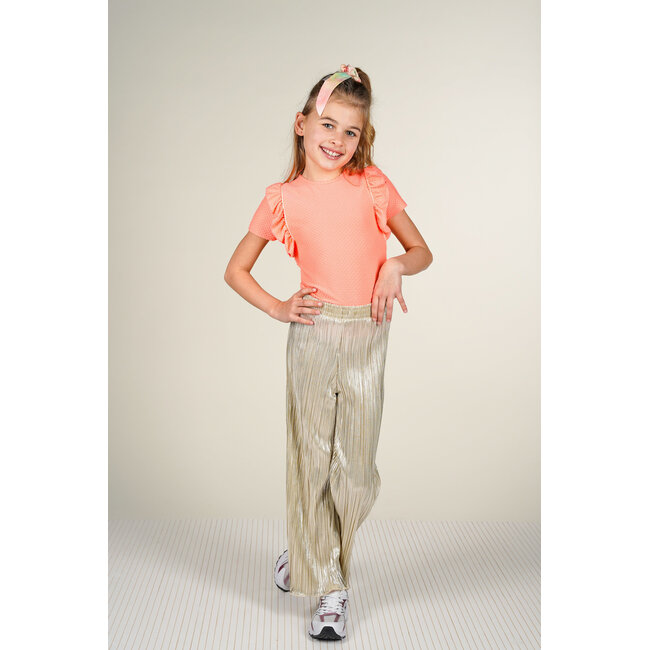 B.Nosy - Metallic Plissé Pants Palomi - Light Gold