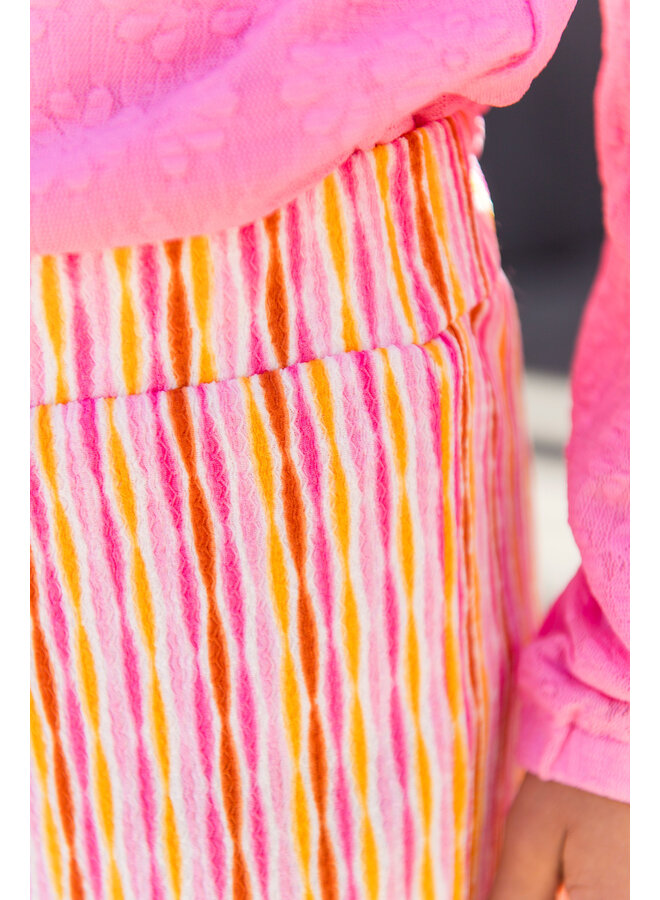 B.Nosy - Flared Printed Pants Pepper - Meshmerized AO