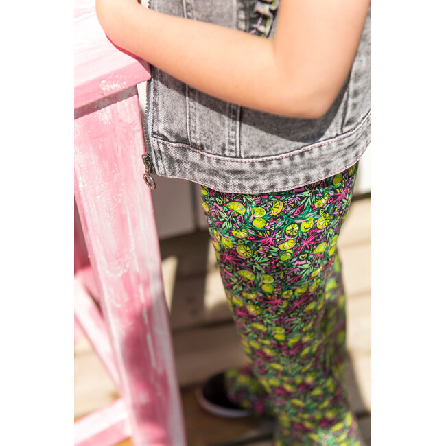 B.Nosy - Flared Printed Pants Phoebe - Lemon AO