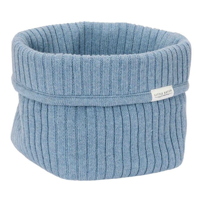 Little Dutch - Gebreide Opbergmand Klein - Pure Denim Blue