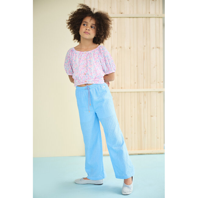 NoNo - Cropped AOP Blouse Tomas - Summer sky