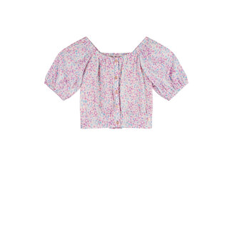 NoNo NoNo - Cropped AOP Blouse Tomas - Summer sky