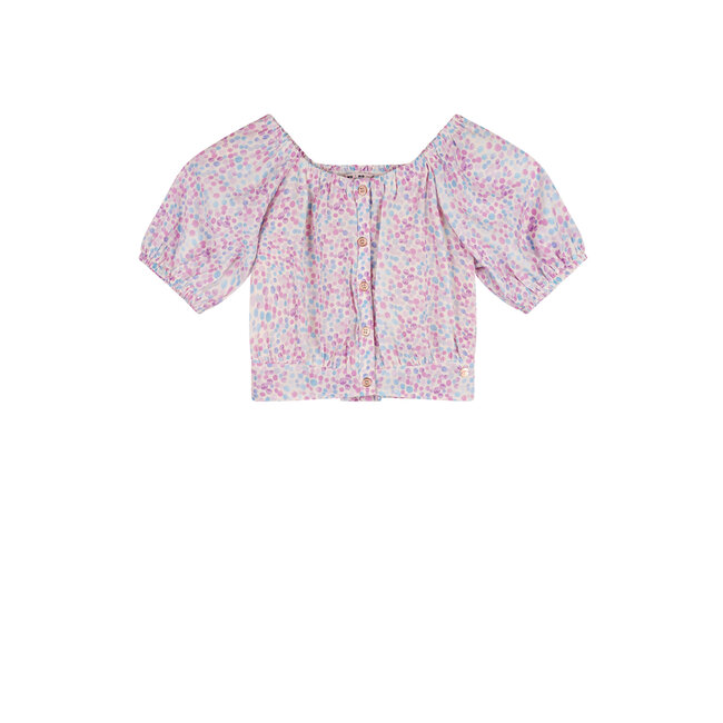 NoNo - Cropped AOP Blouse Tomas - Summer sky
