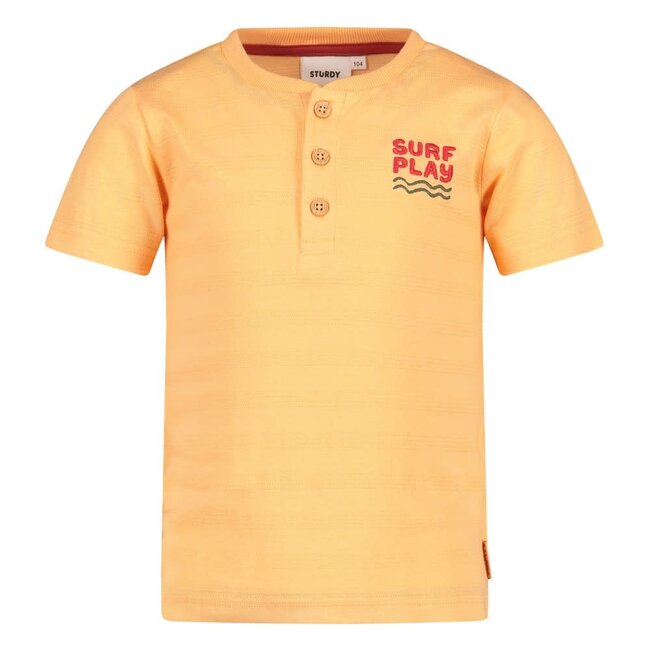 Sturdy - T-shirt Met Knopen Perzik - Happy Rio
